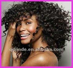 Afro curly Brazilian hair lace front wig