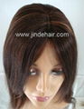 silk top Mongolian hair Jewish wig  3