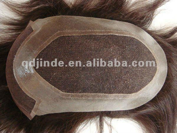 human hair Swiss lace toupee for men