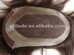 human hair Swiss lace toupee for men