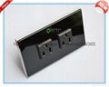 US Standard Wall Socket 10A 250V Crystal Tempered Glass Panel Wall Power Socket 