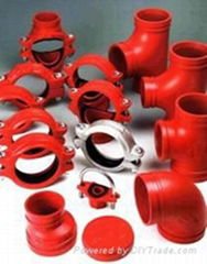 DUCTILE IRON GROOVED PIPE FITTING AND