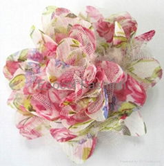 Fabric flower brooch