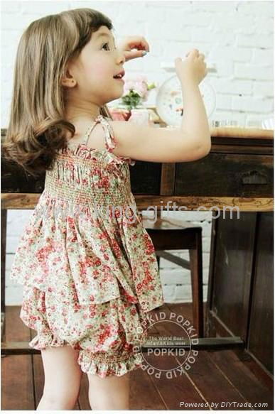 Children's Dresses girl dress little flower dress + short as a set Dec.finished 2