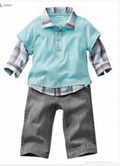 Promotions! 5sets/lot Boys 2pcs Suits T sHIRT+Pants 2012 New Autumn Boys Suits