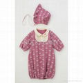 2012 Autumn New Baby Girls Set 5sets/lot Baby Flower Suit Hat+ Romper  2