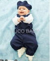 2012 Autumn New Baby Boys Set 5sets/lot Hat+ Romper+ Vest