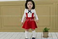 White T-Shirt and Red Preppy Style Overalls Baby Suit 80-120cm 3