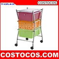 Multi-Color X-Frame 3-Drawer Trolley