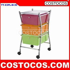 Multi-Color X-Frame 3-Drawer Trolley (COSTOCOS)