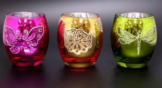 Spring Glass Candle holder