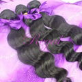 2013 Hot Sales natural black color body wavy virgin brazilian hair 1