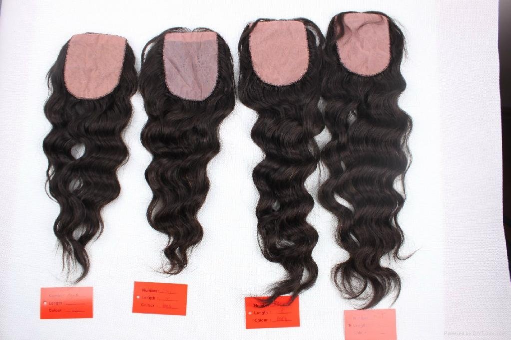 2013 hot sale fashion hair silk base closure 