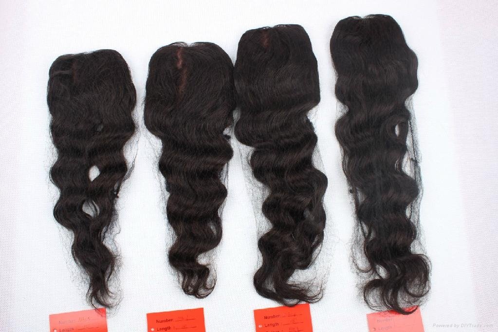 2013 hot sale fashion hair silk base closure  2
