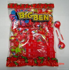 Bubble gum lollipop(strawberry)