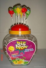 Bubble gum lollipop(jar)