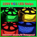 220V SMD5050 60LEDs/M RGB LED Strips