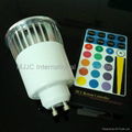 5W RGB GU10 LED Spotlight with IR remote control 1