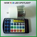 5W RGB GU10 LED Spotlight with IR remote control 5