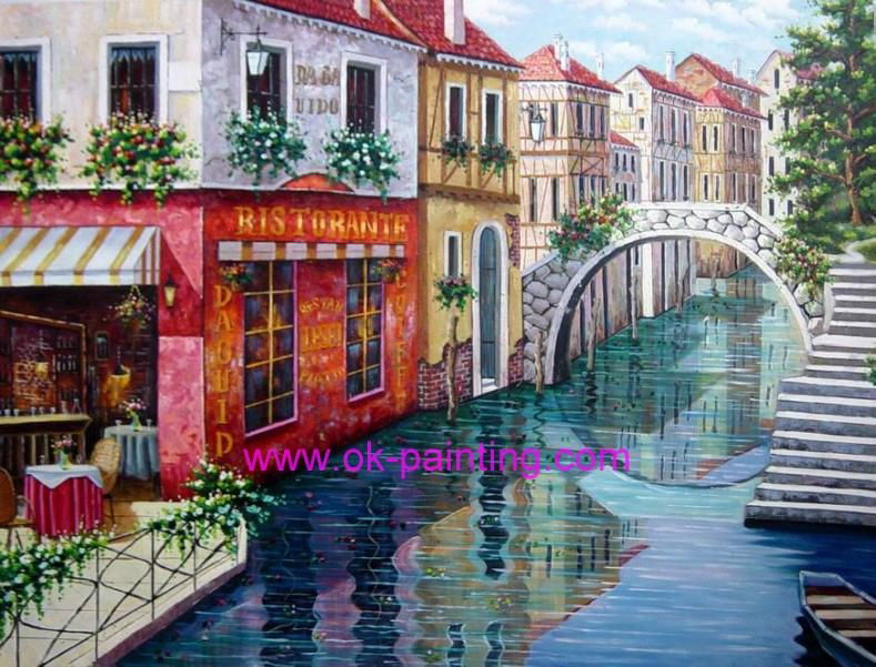 Venice building oil painting