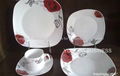 white porcelain 24 pieces square dinner set 1