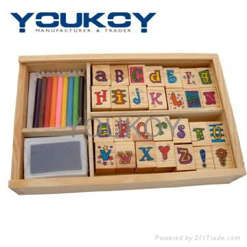 wooden ABC educational blocks