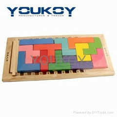 Tetris wooden puzzle block