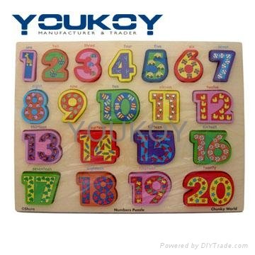 educatonal number jigsaw wooden puzzle toys