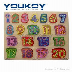 educatonal number jigsaw wooden puzzle toys