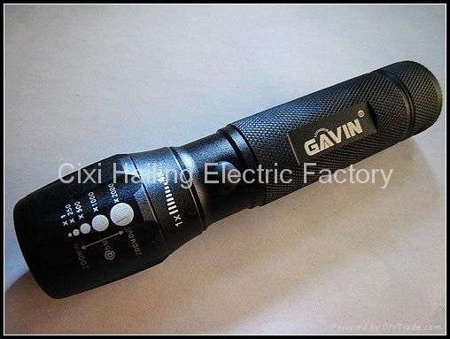 high brightness zoom aluminum ledflashlight 3