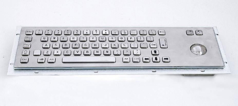 Metal Desktop Keyboard with Trackball 2