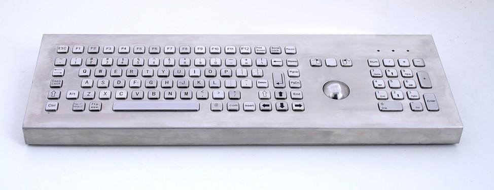 Stainless steel Desktop Keyboard with trackball and numeric keypad