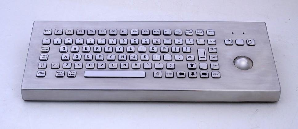 Stainless steel Desktop Keyboard with trackball and numeric keypad 2