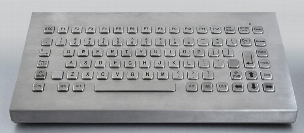 Stainless steel Desktop Keyboard with trackball and numeric keypad 3