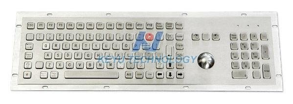 Stainless steel Desktop Keyboard with trackball and numeric keypad 4