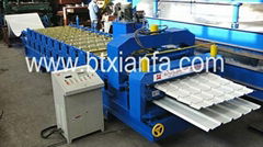 automatic double layer glazed tile roll