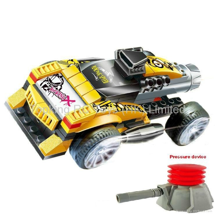 Lightning Speed Press Control Building Block Car with Pressure Device.