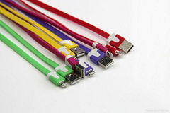 NEW 8 Pin Lightning USB Charger Flat cable for APPLE iPhone 5 in Purple