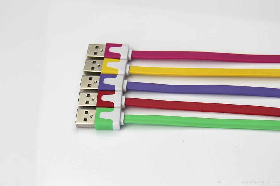 NEW 8 Pin Lightning USB Charger Flat cable for APPLE iPhone 5 in Purple 2