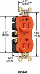 US 125V, 15A Isolated Ground Receptacle