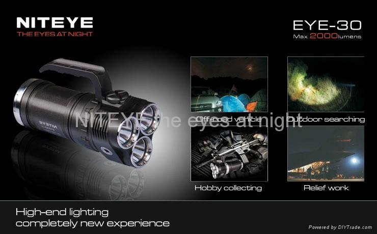 Niteye 2000 Lumens max output LED flashlight EYE30 3