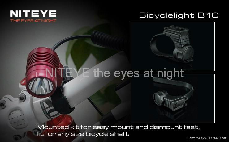 Niteye 600 lumens B10 LED bicycle light red with battery pack 2