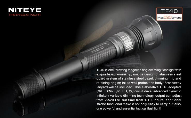 520 lumens long shot tactical flashlight TF40 2