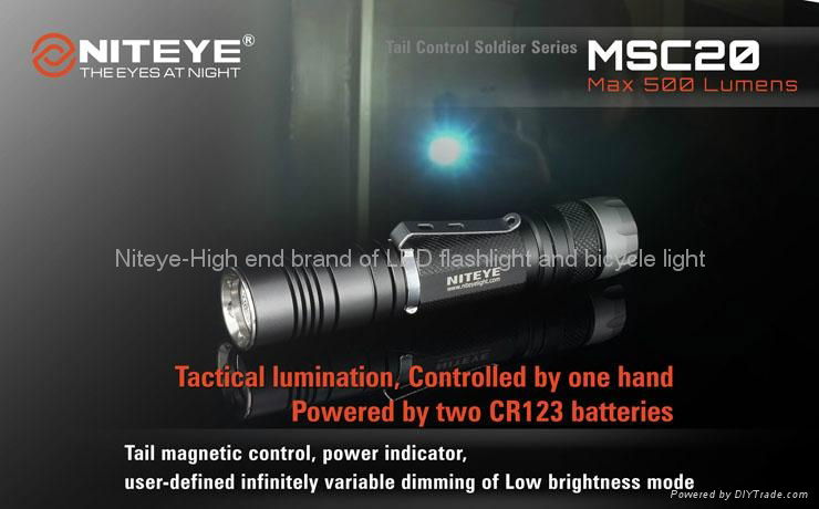 NITEYE One hand operated tail switch LED flashlight MSC20
