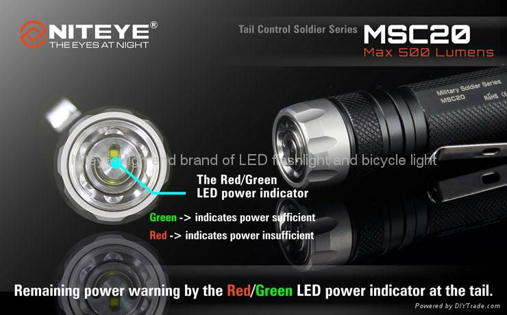 NITEYE One hand operated tail switch LED flashlight MSC20 4