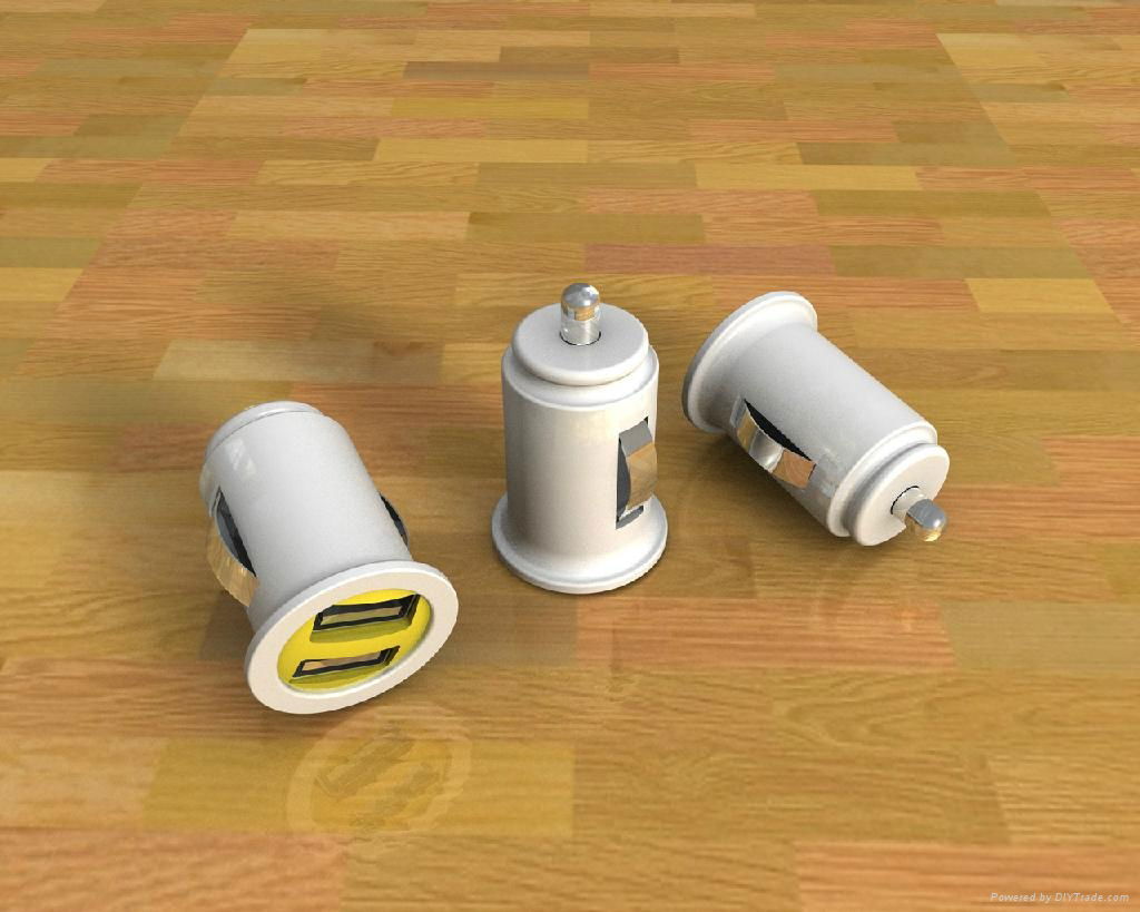 mini double USB car charger 3