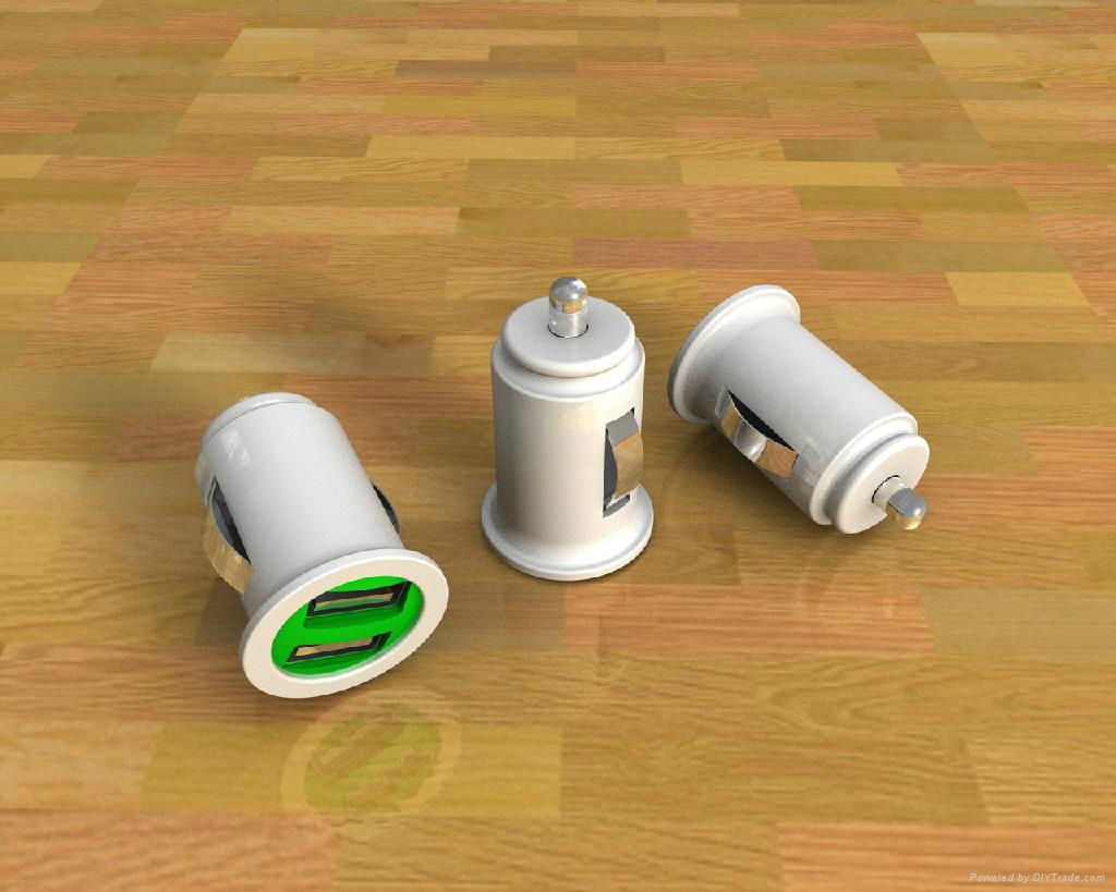 mini double USB car charger 4