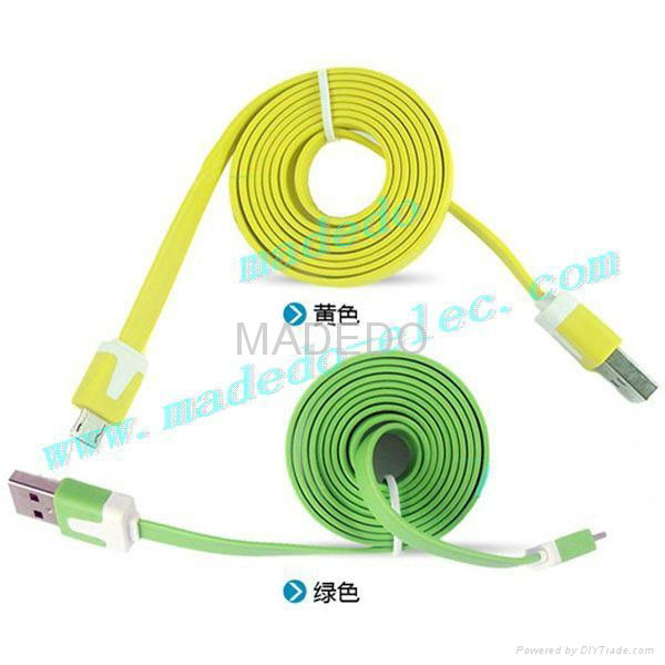 Noodle Flat Colorful MICRO USB 2.0 data sync cable for Samsung/HTC/Cellphone 2