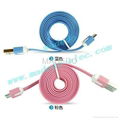 Noodle Flat Colorful MICRO USB 2.0 data sync cable for Samsung/HTC/Cellphone 3