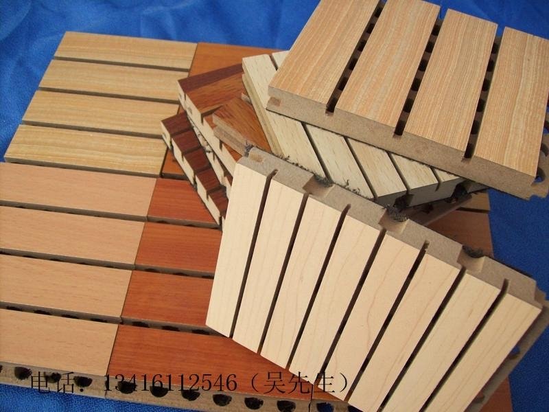 开槽吸音木板槽木吸音板常用于会议室礼堂吸音 2